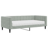 Daybed with Mattress Light Grey 90x190 cm Velvet 3196779