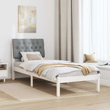 Bed Frame with Upholstered Headboard White 75 x 190 cm 878863