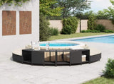 Storage Shelves for Hot Tub 2 pcs Black Poly Rattan 365620