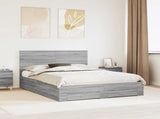 Bed Frame with Drawer Grey Sonoma 150 x 200 cm Engineered Wood 3411294