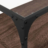 TV Cabinet with Glass Top Brown Oak 80x35x51 cm Engineered Wood 846063