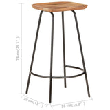Bar Stools 2 pcs Solid Acacia Wood 320651
