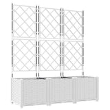 Garden Planter 3 pcs White 120 x 40 x 143 cm Plastic 42002908