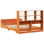 ZNTS Bed Frame without Mattress Wax Brown 140x200 cm Solid Wood Pine 3323691