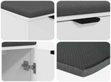 Hall Bench White 60 x 38 x 46 cm Engineered Wood and Fabric 891472