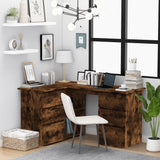 Corner Desk Smoked Oak 145x100x76 cm Engineered Wood 815441