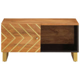 Coffee Table Brown and Black 80x50x40 cm Solid Wood Mango 356787
