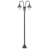 Garden Post Light E27 220 cm Aluminium 2-Lantern Bronze 44209