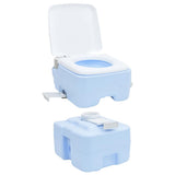 Camping Toilet Manual Light Blue and White 41.5 x 36.5 x 42 cm 42001428