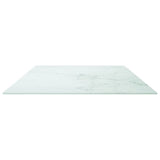 Table Top White 120x65 cm 8mm Tempered Glass with Marble Design 322260