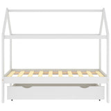 Kids Bed Frame with a Drawer White Solid Pine Wood 80x160 cm 322140
