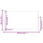 ZNTS Patio Retractable Side Awning 180x300 cm Brown 313402
