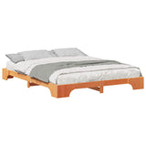 Bed Frame Brown 160 x 220 cm Solid Pine Wood 872925
