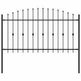 Spike Fence Asten Black 200 x 150 cm Powder-Coated Steel 42030087