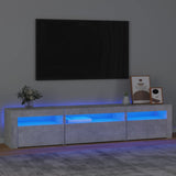 TV Cabinet with LED Lights Concrete Grey 195x35x40 cm 3152741