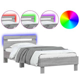 Bed Frame without Mattress with LED Lights Grey Sonoma 100x200 cm 838713