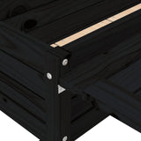Garden Planter with Folding Tabletop Black Solid Wood Pine 825125