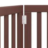 Dog Gate Foldable 3 Panels Brown 150 cm Poplar Wood 352262