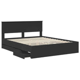 Bed Frame with Drawer Black 160 x 200 cm Engineer Wood 3410687