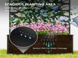 Outdoor Metal Planter, with Back Trellis - Black T3398P310900