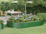 Garden Raised Bed Galvanised Steel 214x140x36 cm Green 319023