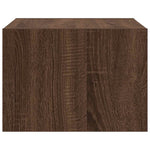 ZNTS Wall-mounted Bedside Cabinet with LED Lights Brown Oak 860223