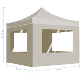 Professional Folding Party Tent with Walls Aluminium 2x2 m Cream 48930