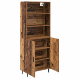 Highboard Old Wood 69.5 x 34 x 180 cm Engineered Wood and Glass 3415686