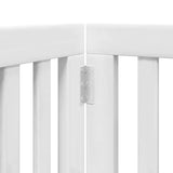 Dog Gate with Door Foldable 12 Panels White 600 cm Poplar Wood 3155648
