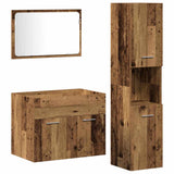 Bathroom Furniture Set with Door 3 pcs Old Wood Engineered Wood 3332495