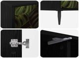 TV Cabinet ELBURG 102 x 33 x 51 cm Black Oak Engineered Wood 8007053