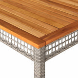 Garden Table Grey 180x90x75 cm Poly Rattan Acacia Wood 366280