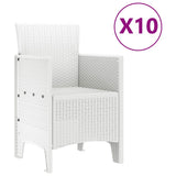 Garden Dining Set 11 pcs White Rattan and Steel 3378762