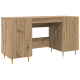 Desk with Shelf Artisan oak 140 x 50 x 75 cm Engineered wood 879526