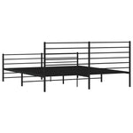 Metal Bed Frame without Mattress with Footboard Black 200x200cm 352344