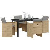 Garden Dining Set 5 pcs Beige Poly Rattan 3380614