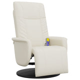 Massage Recliner Chair with Footrest Cream Faux Leather 356513