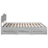 Bed Frame with Drawer Grey Sonoma 180 x 200 cm Engineer Wood 3412982