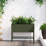 Raised Garden Planter Olive green 60 x 26 x 45 cm Steel 865886