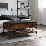 Shoe Bench Smoked Oak 102x42x45 cm Engineered Wood 835199
