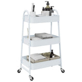 Storage Trolley 3-Tier White 42x41.5x77 cm Steel 4012382