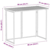 Folding Garden Table Beige 90x51x75 cm Poly Rattan 4108257