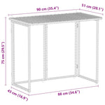 ZNTS Folding Garden Table Beige 90x51x75 cm Poly Rattan 4108257