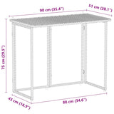 ZNTS Folding Garden Table Beige 90x51x75 cm Poly Rattan 4108257