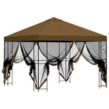 Garden Gazebo with Sidewalls 3 x 3 m Taupe Polyester and Steel 900342