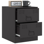 ZNTS Bedside Cabinet Black 34.5x39x44 cm Steel 841619