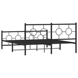Metal Bed Frame without Mattress with Footboard Black 150x200cm 376246