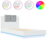 Bed Frame White Engineered Wood, Plywood Small Single Bed Frame 3210066