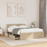 Bed Frame with Drawer 2 pcs Sonoma 137 x 188 cm Engineered Wood 3402854