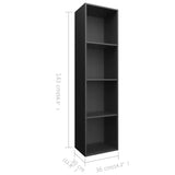 Book Cabinet/TV Cabinet Black 36x30x143 cm Engineered Wood 800145